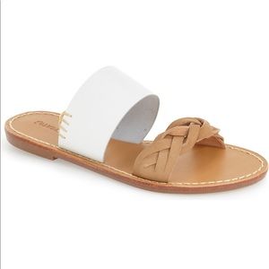7 (6.5) Soludos Slide Sandal White Leather
